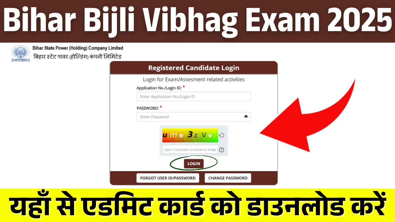 Bihar Bijli Vibhag Admit Card 2025