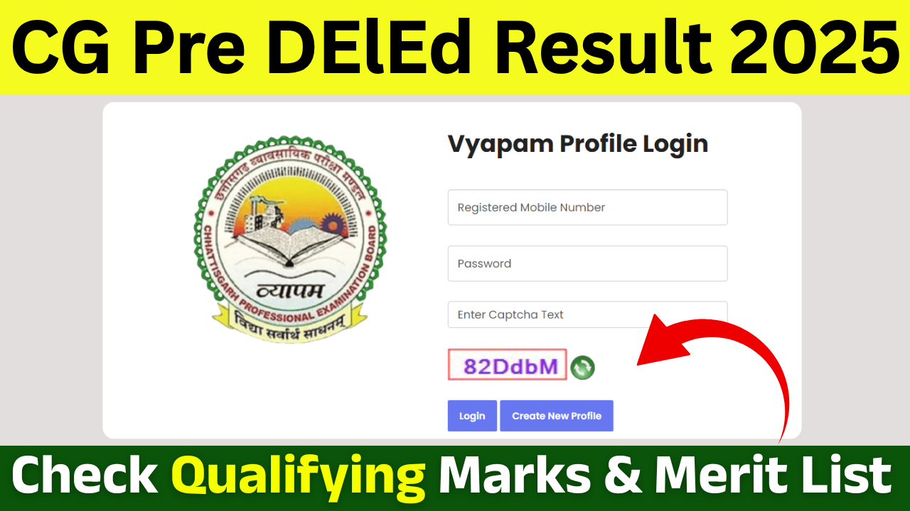 CG Vyapam Pre DElEd Result 2025