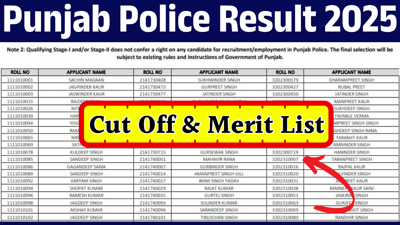 Punjab Police Constable Result 2025