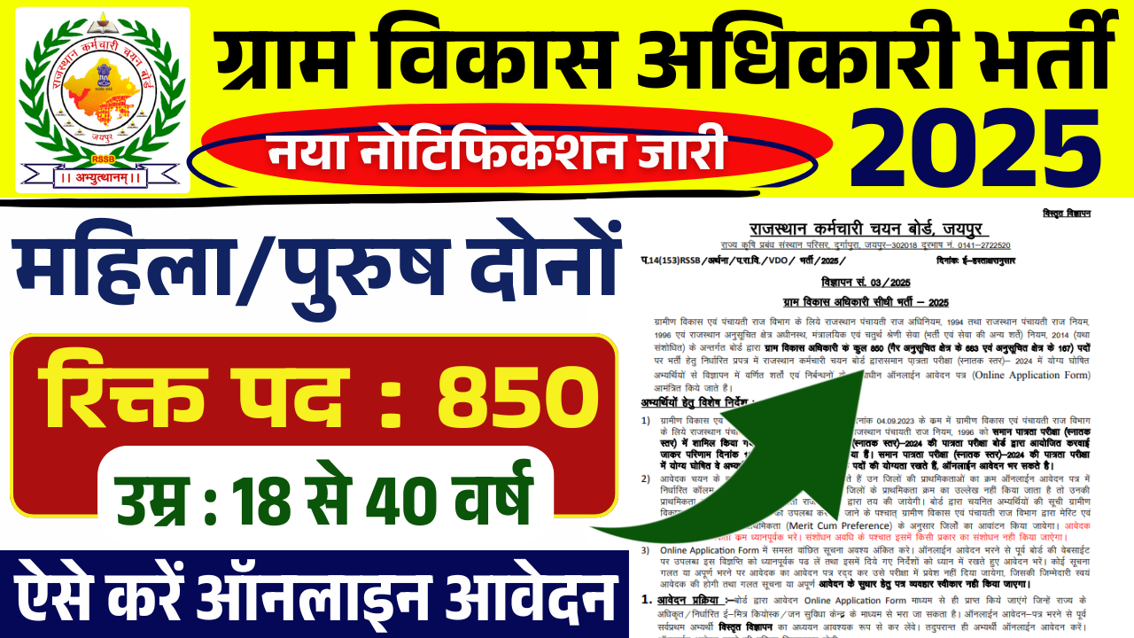 Rajasthan Gram Vikas Adhikari Bharti 2025
