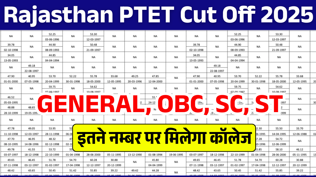 Rajasthan PTET Cut Off 2025