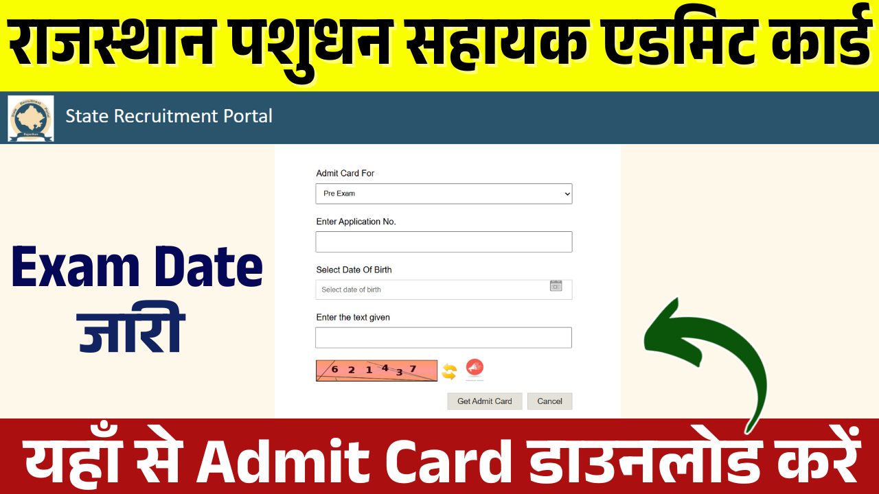 Rajasthan Pashudhan Sahayak Admit Card 2025